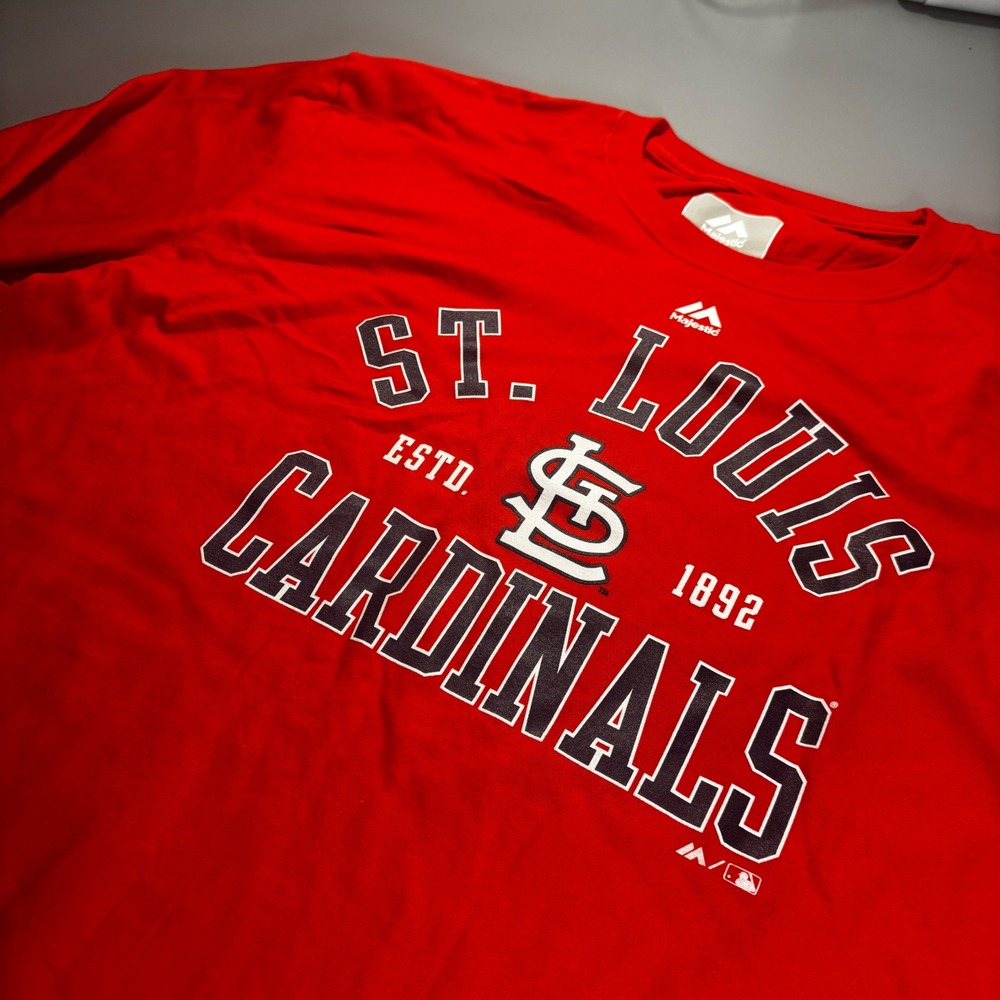St. Louis Cardinals Baseball Club Majestic Long‎ Sleeve T-Shirt Mens XL NWOT